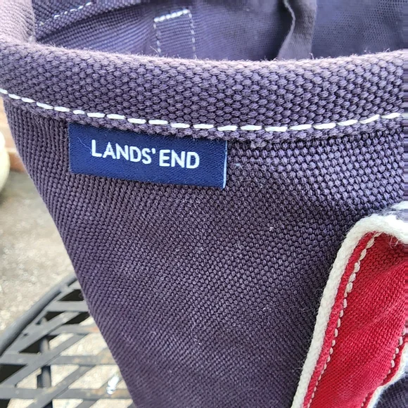 Lands' End Navy and Red Tote Bag - Picture 7 of 11